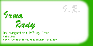 irma rady business card